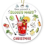 Cocktail Christmas Ornament 2025 - Have Yourself a Bloody Mary Wine Ornaments for Christmas Tree, White Elephant Drinking Funny Gift Exchange, Cocktail Lover Gifts for Friend, Coworker, Family