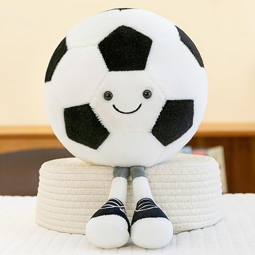XIYUAN 13.7inch Football Plush Toys Soft Stuffed Sports Plush Balls Cute Fun American Soccer Doll Toys with feet Creative Football Spherical Decor Throw Pillow for Christmas Kids Gift (Football)