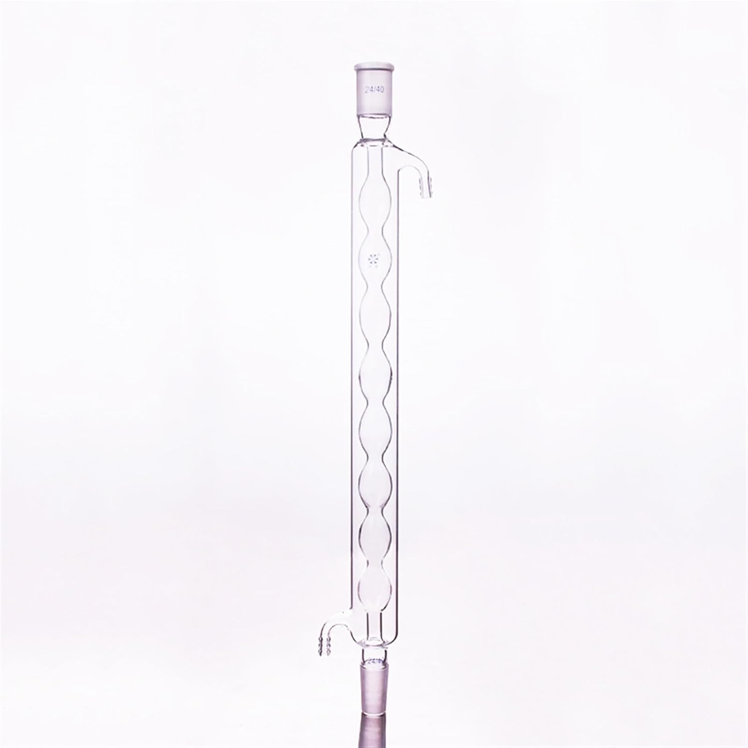 Lab Supplies Allihn Condenser,L. 120mm/200mm/250mm/300mm/400mm/450mm/500mm/600mm,Joint 24/40,Condenser Allihn with bulbed Inner Tube (Size : E.L.300mm)