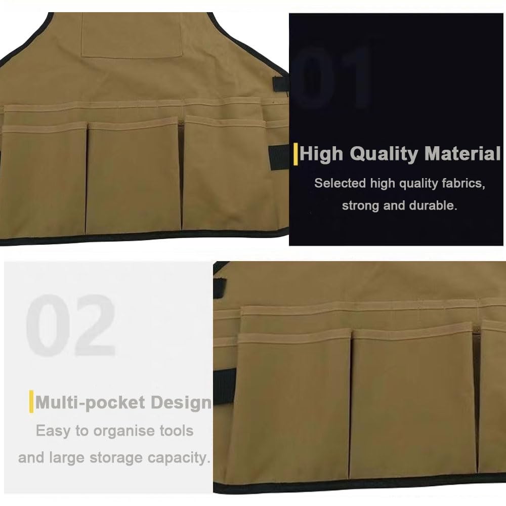 Oaygat Garden Tool Apron with Multiple Pockets, Waterproof Wear-Resistant Work Belt with Adjustable Strap - Image 3