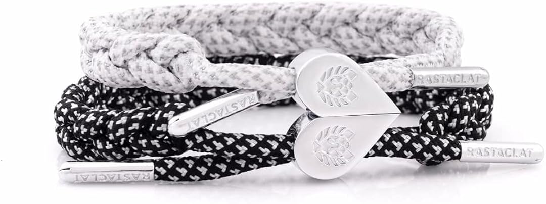 Rastaclat Pulseras ajustables originales trenzadas a mano I Love U y parejas para hombres de todas las edades Mujeres Poliéster