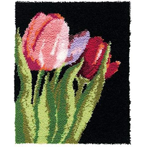 ZUSFUL Unfinished Making Rug Kits DIY Handmade Rug Cushion Carpet Embroidery Latch Hook Rug Kits for Adults Beginners,A,52×38cm Cover