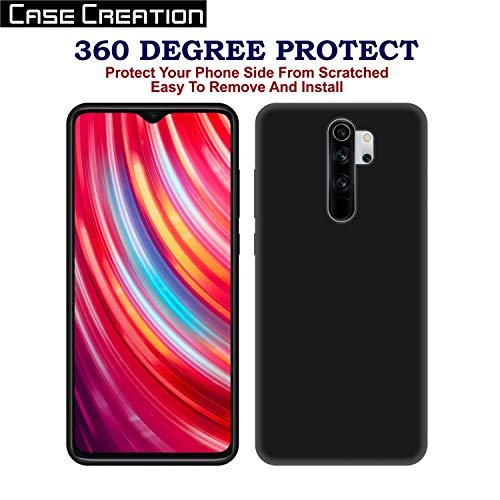 Image of Case Creation for Redmi Note 9 Pro Max 2021 Back case, Xiaomi Redmi Note 9 Pro Max Slim Flexible Smart Look case with 360 Camera All Angle Protection (Pure Black)