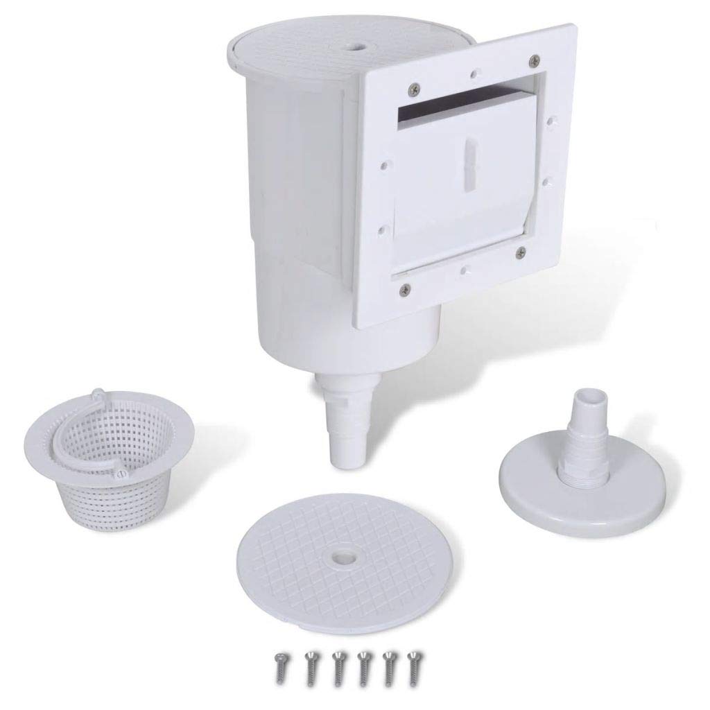 Skimmer per Piscina Set 8 pz 21x25x30,5 cm,Set Skimmer Fisso con Bocchetta d'aspirazione per Piscine con cestello di Raccolta