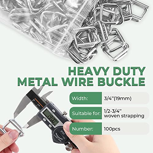 3434 heavy duty metal wire buckle for woven cord strapping 100 pack