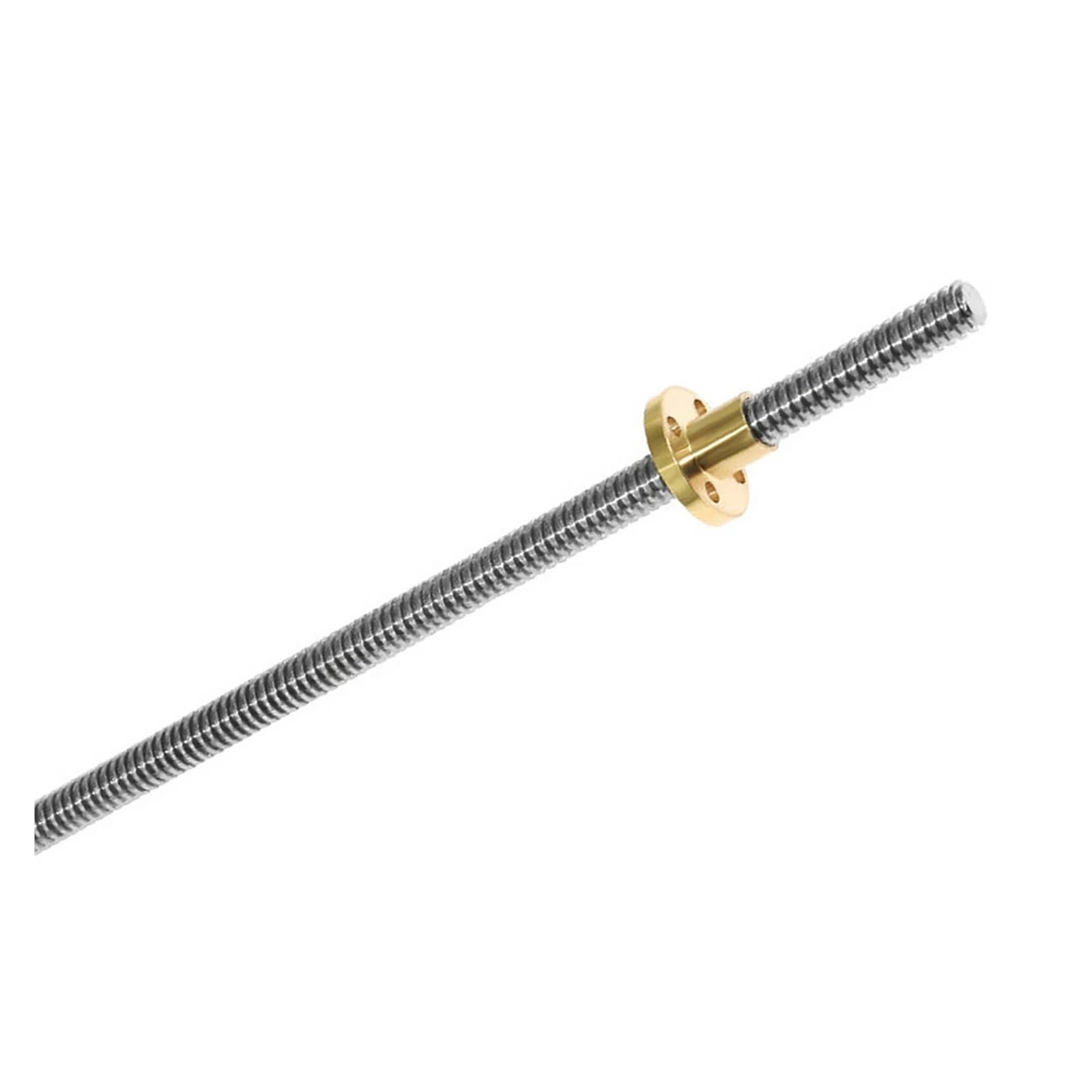 Metal Ball Screw nut T8 Lead Screw Trapezoidal Rod Lead CNC 3D Printer 2mm Length 100mm-400mm with Copper Nut(200mm)