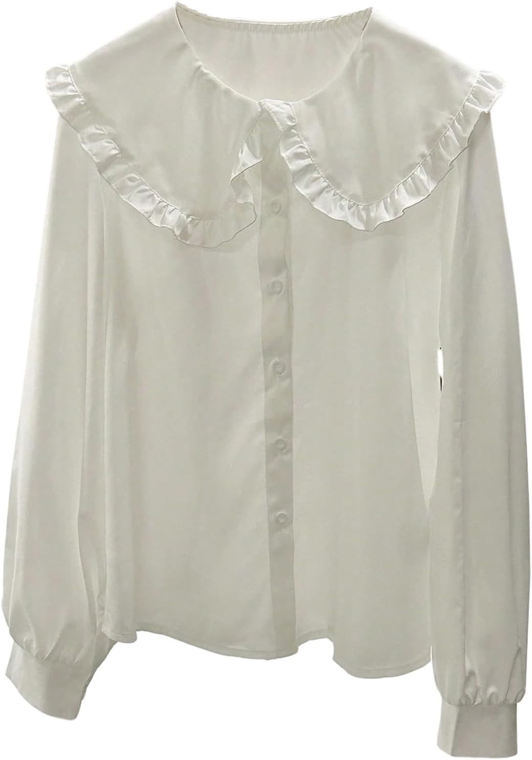 GORGLITTER Women's Peter Pan Collar Shirt Long Sleeve Blouse Dressy Casual Button Down Shirt Fall Fashion 2025 - Image 3