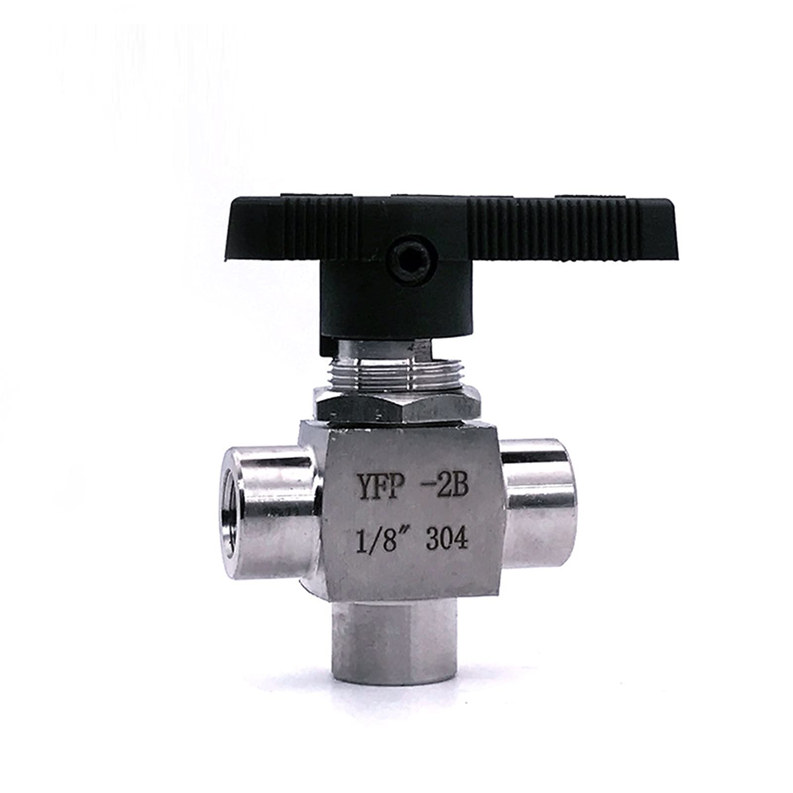 DREI-Wege-Innengewinde-Kugelhahn G1 / 4inch DN6 Edelstahl 304 Hochdruck hohe Temperatur 3way-Kugelhahn (Specification : DN6)