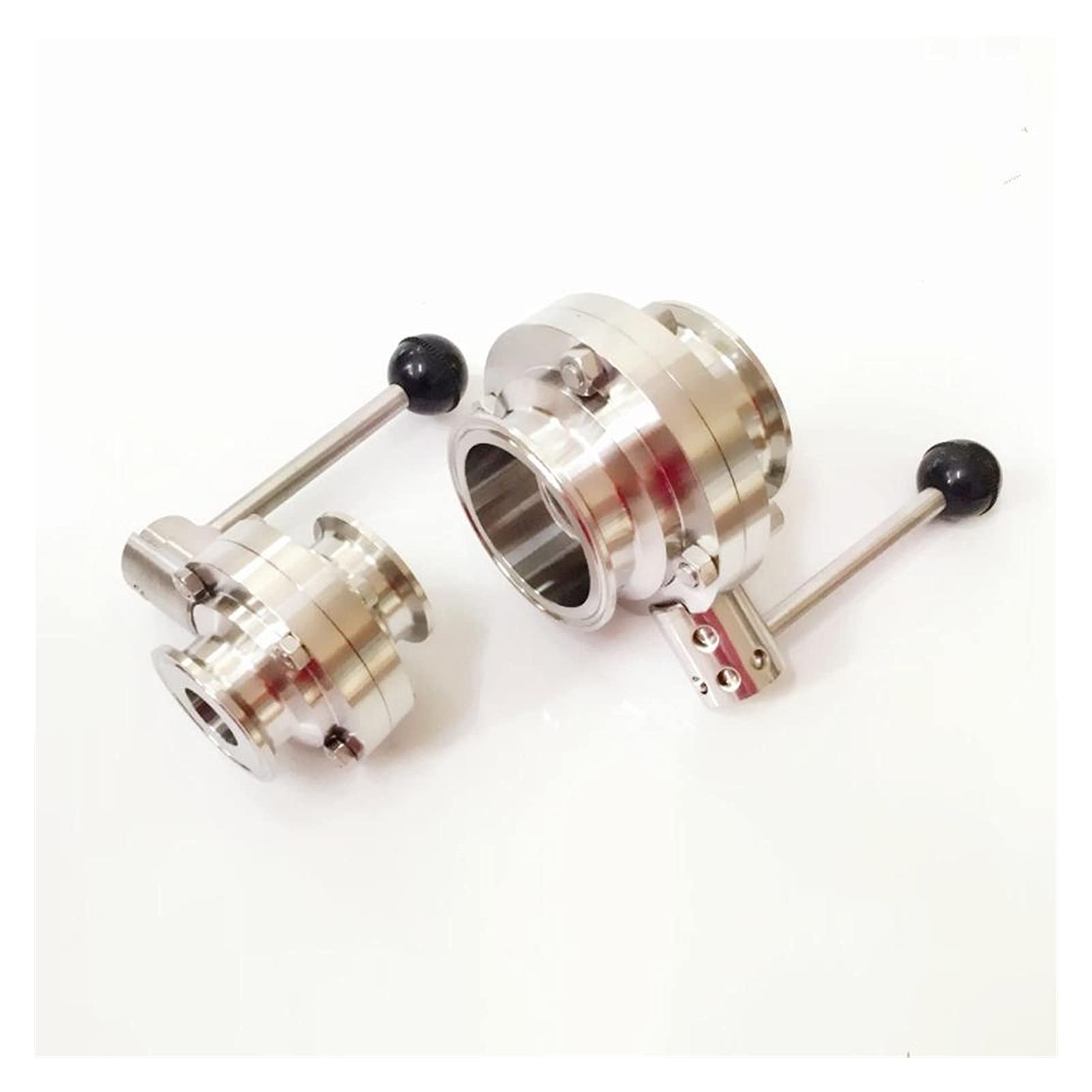 JNURGWLYH Ball Valve Hot And Cold Water Stop 89mm Pipe Outer Diameter X 3.5" Three-clamp Sanitary Butterfly Flow Control Valve SUS 316L Stainless Steel