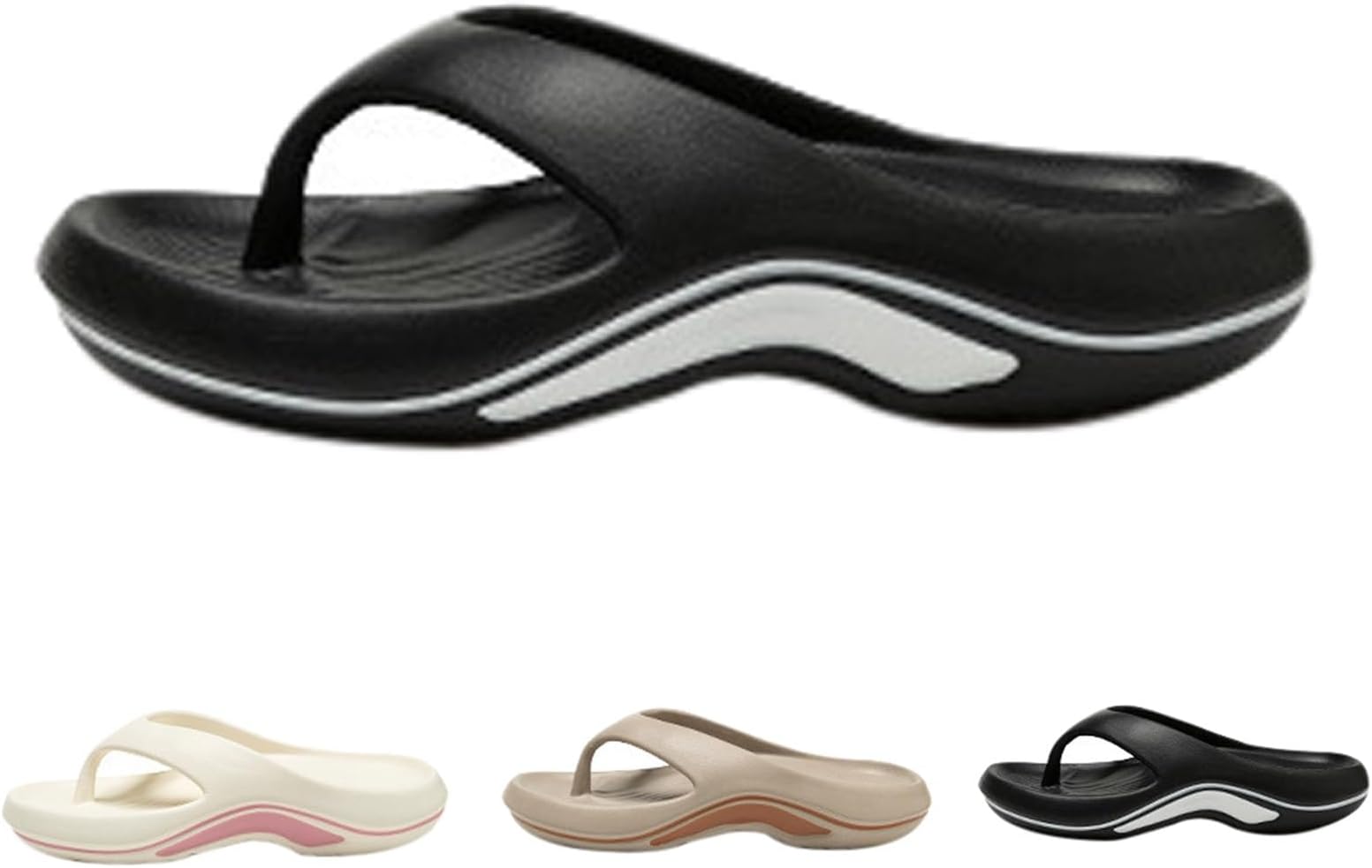 Arch Support Flip Flops for Women Plantar Fasciitis Orthopedic Sandals Platform Walking Cloud Sliders Super Soft Summer Beach Sandals Non-Slip Thong Walking Slippers