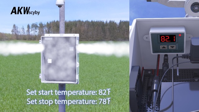 Image of Outdoor Electrical Box, Waterproof Electrical Junction Box IP65 ABS Plastic Enclosure with Fan & Thermostat, Mounting Plate and Hinged Lid (15.7 inch H x 11 inch L x 5.9 inch W)