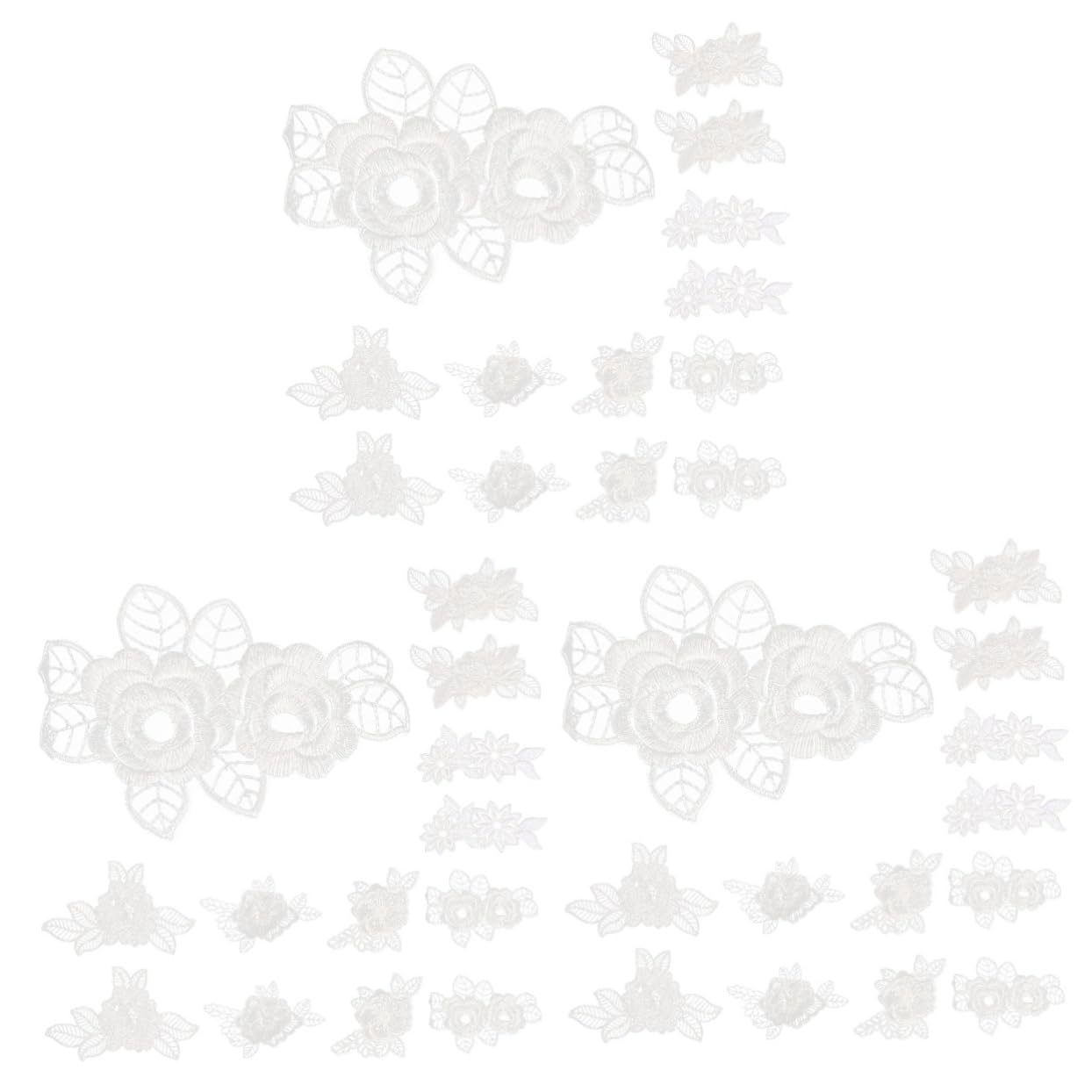 VILLCASE 36stücke Weiße Spitzenblumen Applikationen Eisen Patches Für Kleidung Dekoration Und Nähzubehör Mischstil Für Elegante Outfits Und Bastelprojekte