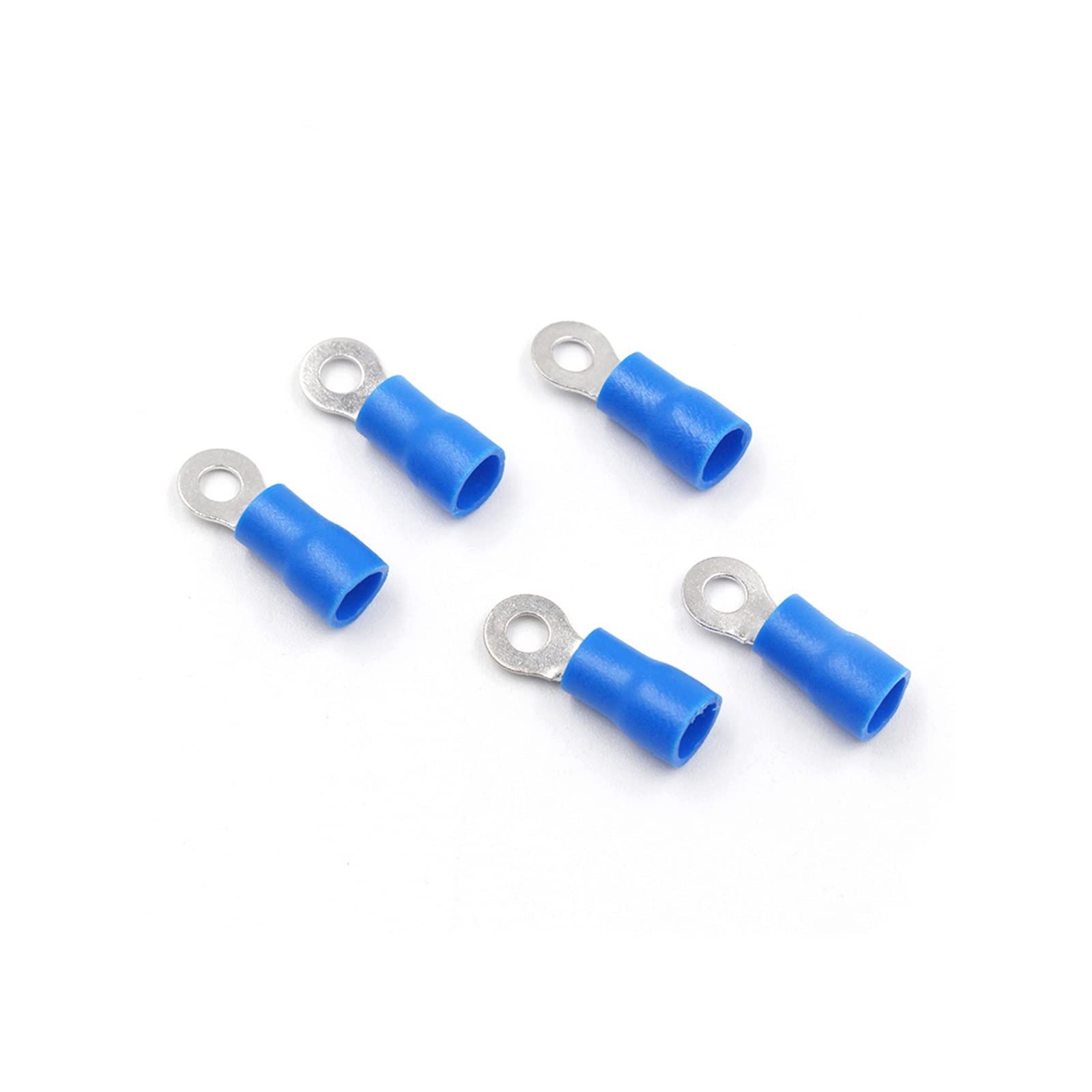 Cqahdsevf Rv2-8 Electrical Ring Terminals, Blue Insulated Crimp Ring Terminals 16-14 Awg M3-M8 10-100 Pcs(,100Pcs)