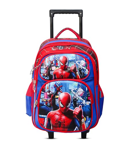 Image of ADSON 3D Embossed School Trolley Bag Large School Bag for Boy Girl, Kids School Bag, Travel Backpack for Girl Boy, Ideal for Children Trolley 16 Inch Water Resistant
