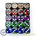 Bescon Mineral Rocks GEM Vines 6 Sides 16MM Dice Set 20 Pack, 5/8
