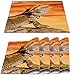 COFEIYISI Manteles Individuales Juego de 4,Lagarto Animal Dragón Barbudo Reptil Salvamanteles Resistentes al Calor Lavables Vinilo PVC para la Mesa de Comedor de Cocina 30x45cm
