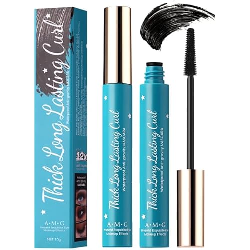 Thick Long Lasting Curl Curling Eyelash Iron Mascara-Waterproof, Voluminizing and Lengthening, Smudge-Proof,Clump-free, Ultra fine,Black Color Mascara.