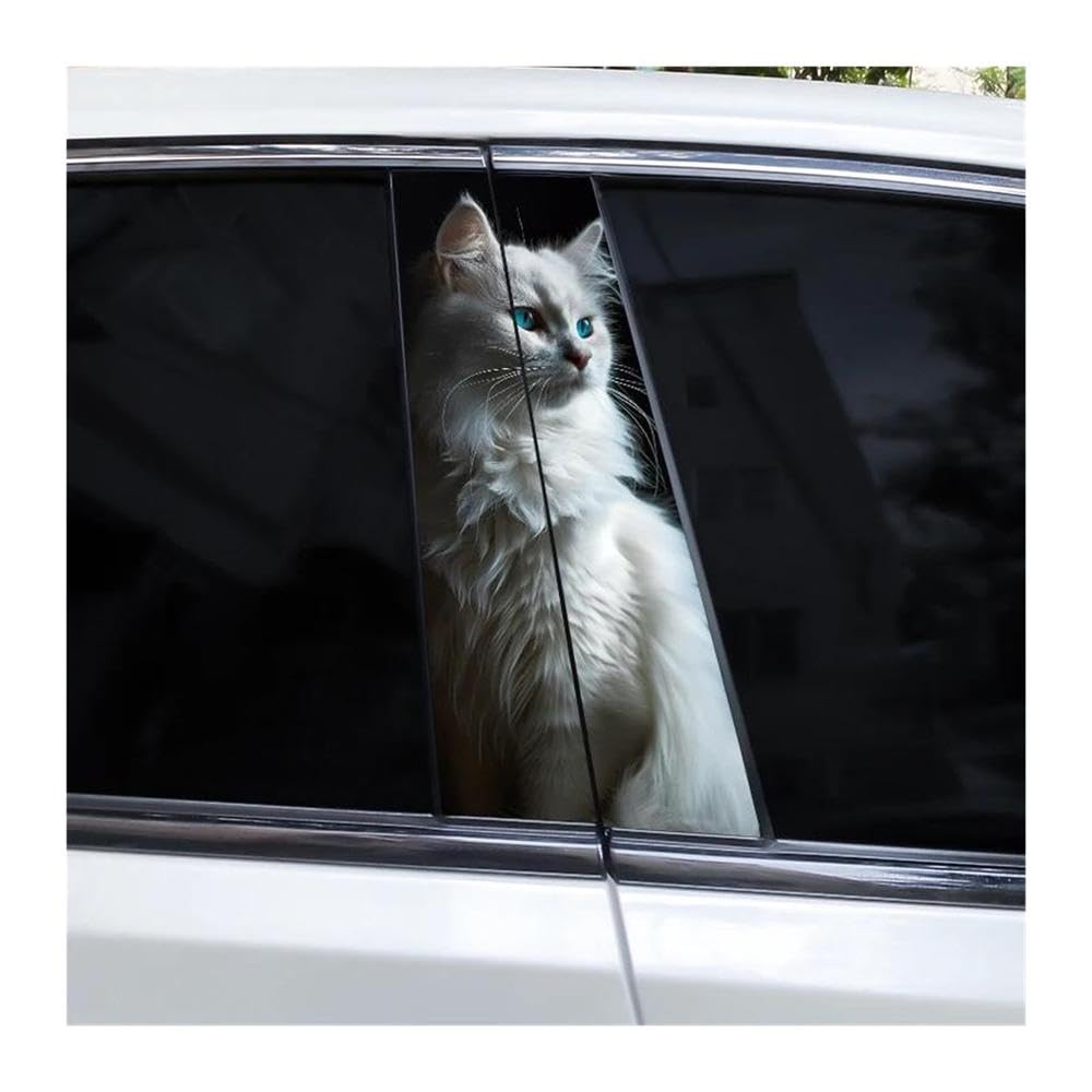 Decorative Items 2pcs Cat Pattern Car B Pillar Waterproof Decal Covering Scratched(H)