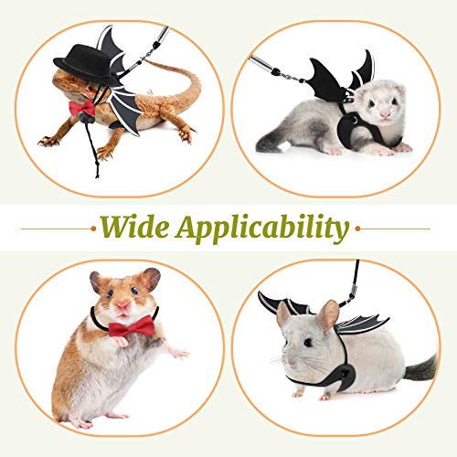 Vavopaw bearded dragon lizard leash harness (s/m/l 3 pack), adjustable leash bat wings costume accessories with hat & bow tie collar for lizard reptile, gecko, iguanas, amphibians & small animals 7 Vavopaw bearded dragon lizard leash harness (s/m/l 3 pack), adjustable leash bat wings costume accessories with hat & bow tie collar for lizard reptile, gecko, iguanas, amphibians & small animals - image 8