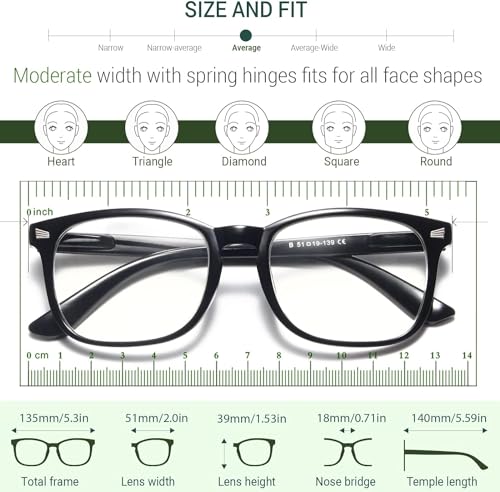 Image of CCVOO Reading Glasses for Women /Men, Eyeglasses, Blue Light Readers for Women /Men, Computer Eye Glasses, Cheaters