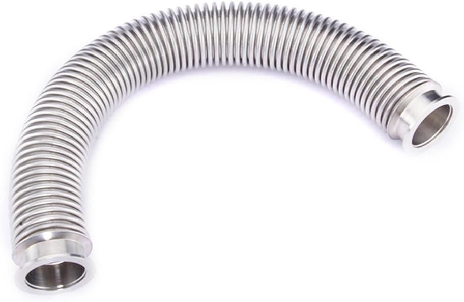 Vacuum Bellows Hose Metal KF-50,ISO-KF Flange Size NW-50, 304 Stainless Steel, Vacuum Corrugated Bellows Pipe Tube (600mm/23.62 inch)