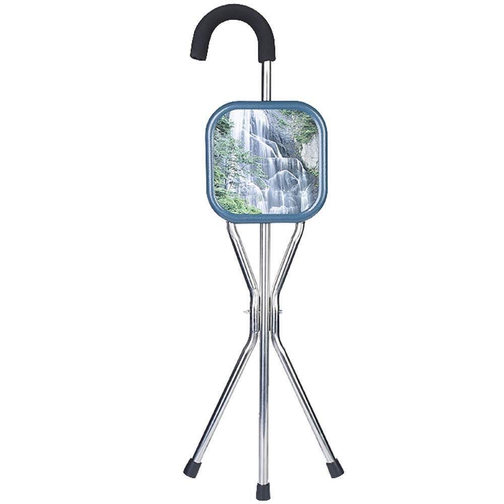 Rollator Walker,Crutches For Seniors Light Tripod Folding Stick With Folding Seat, Portable Aluminum Alloy Stand For Walking Aids For The Elderly, Walking Stick For Senio