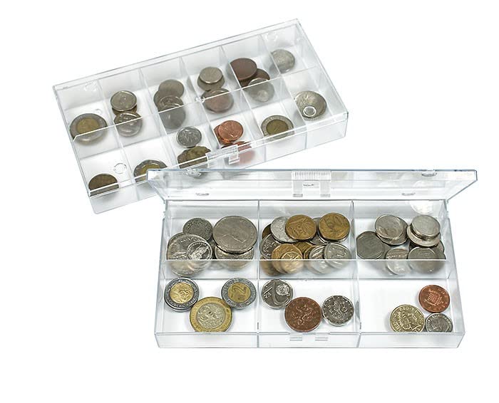 Caja Transparente para Colecciones LINDNER ideal para ordenar tus minerales y monedas en casa 4