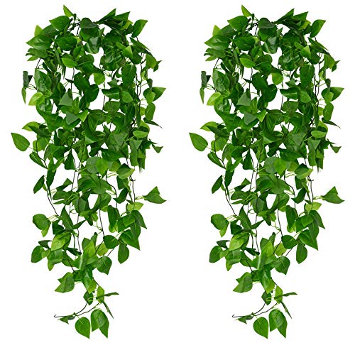 4 piezas de plantas artificiales para colgar en la pared, hiedra artificial, colgante falso, plantas de vid que se arrastran, decoración, vegetación de plástico