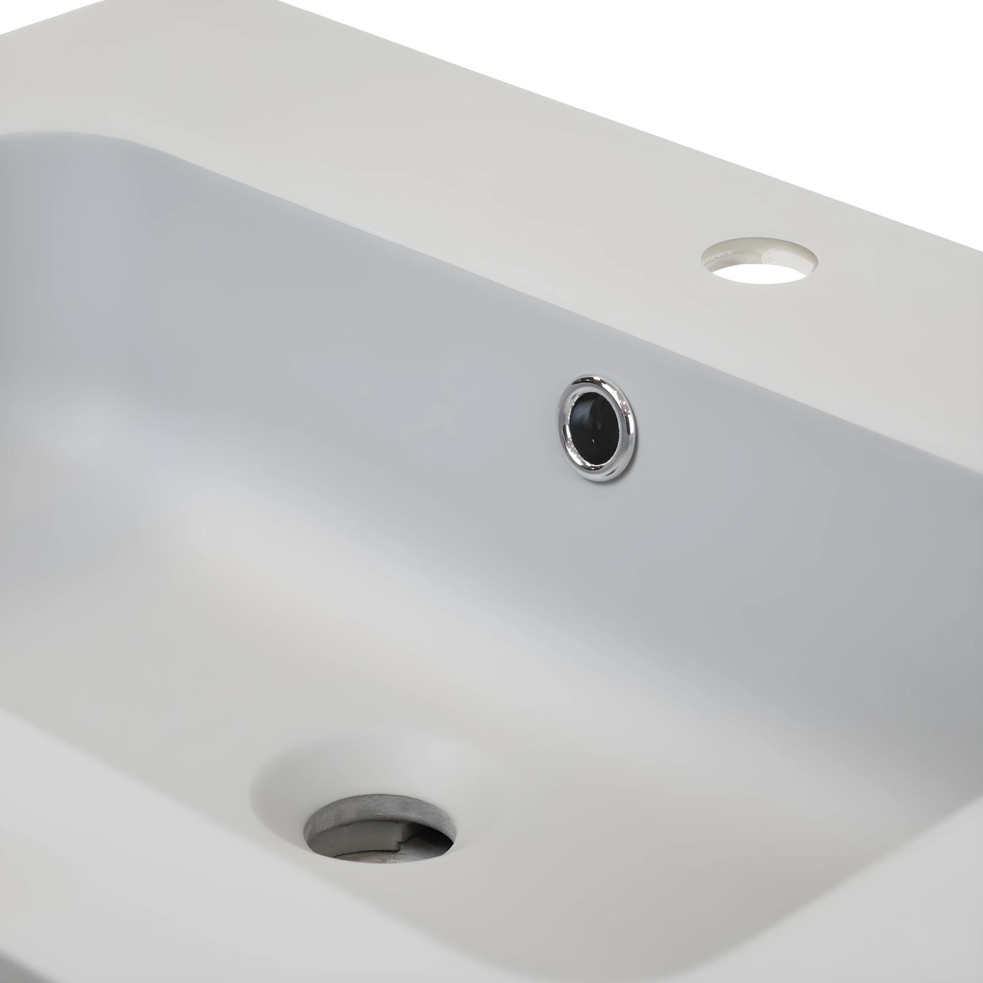 Lavabo ad Incasso Mineral Marmo Colore Grigio Cenere per Mobile Composizione Bagno Rettangolare 81x46 cm