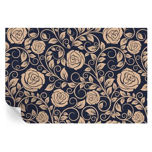 Adhesivos de pared de flores románticas 104x70 cm con estampados lavables 2