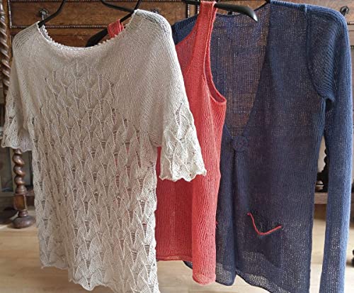 Yarn Ave 100% Natural Linen Lace Weight Hand Knitting Crochet Yarn 150G Cool And Comfortable For Summer Coaster, Vest, Shawl, Cardigan, Top 04 #TOP5