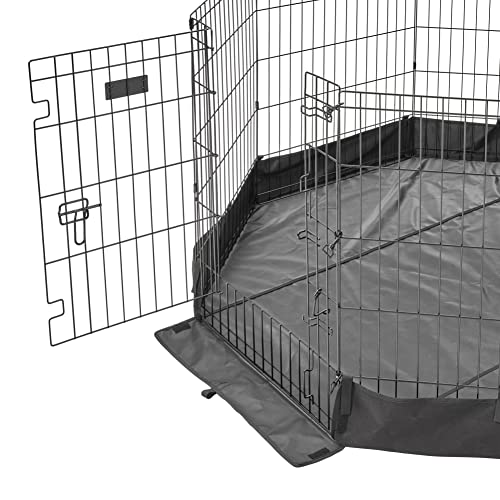 MidWest Homes For Pets Octagon Exercise Pen Fabric Mesh Bottom, Black - Image 3