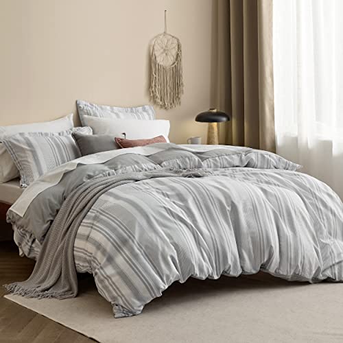 Bedsure US000166GQU Duvet Cover Queen Size - Reversible Striped Duvet Cover Set thumb #1