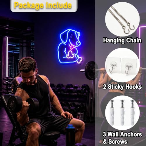 Image of Dog Neon Sign for Wall Decor Light Up Sign Gym Led Signs for Room Party Home Wall Decor USB Powered