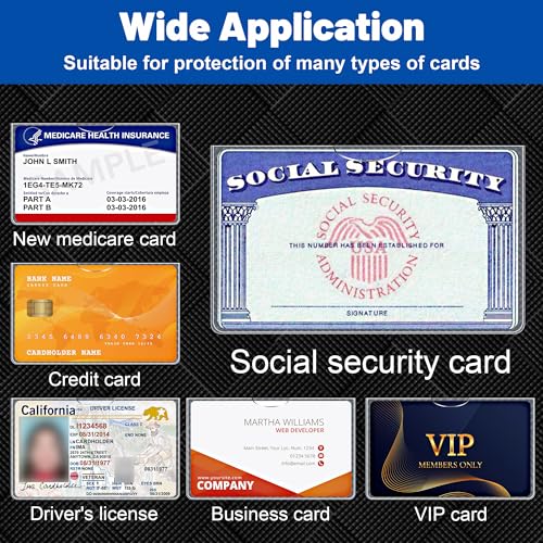 image for LIEMAND 6 Pack Social Security Card Protector Sleeves/New Medicare Car