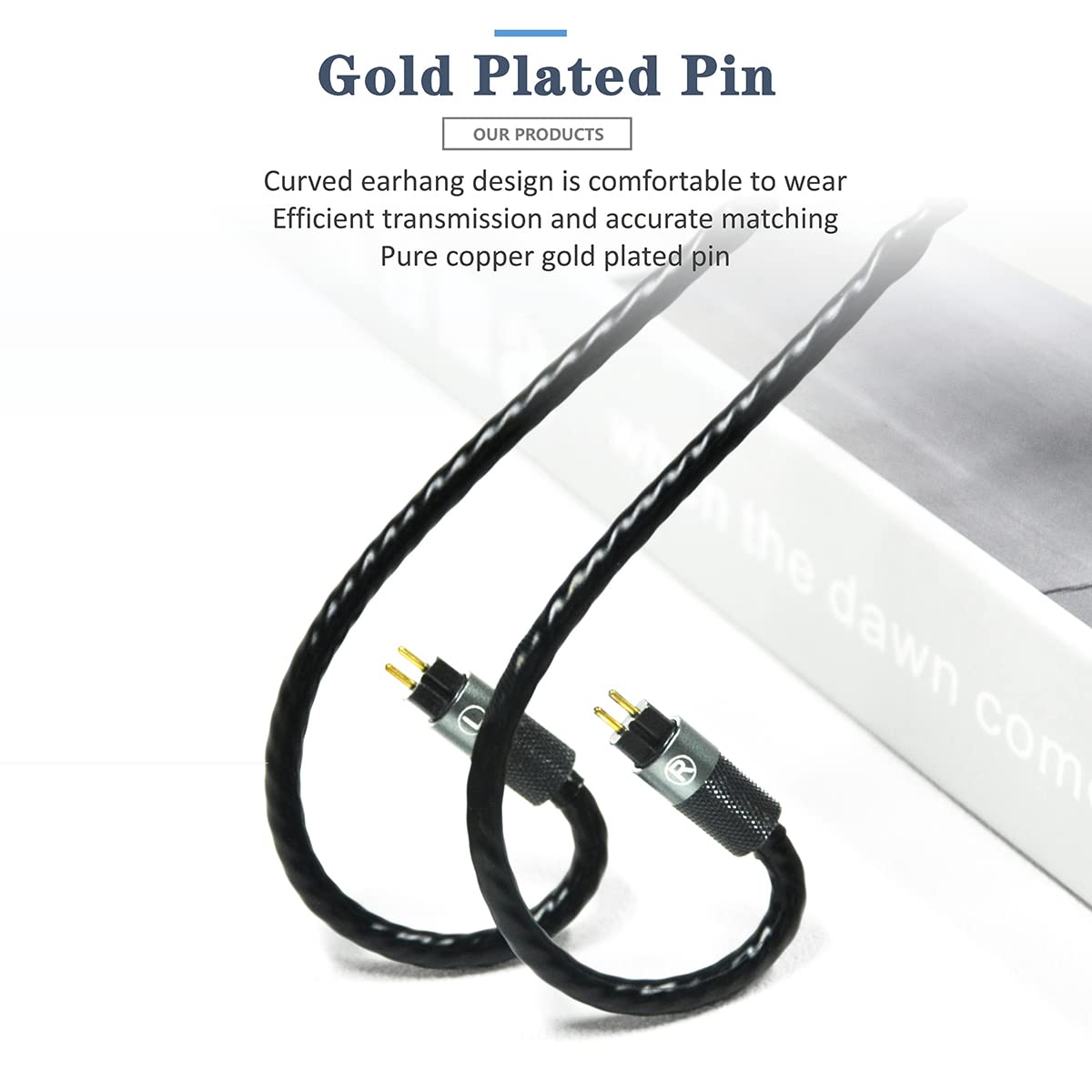 GUCraftsman 0.78mm 2Pin Plug 6N Single Crystal Copper Upgrade Earphone Cable 2.5mm/4.4mm Balance Upgrade Cable for 64audio a12t/u12 TIA Fourte Oriolus re2000 Legend X iSINE20 VE8 (4.4mm Plug)