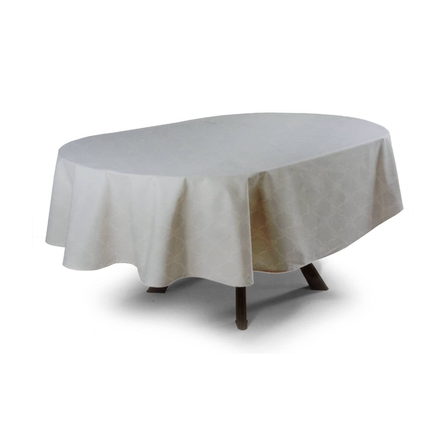 Nappe ovale anti-taches nœud polyester 100 % 180 x 270 cm