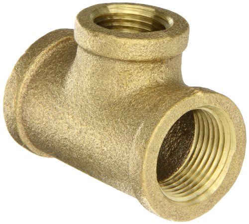 Anderson Metals - 38106-121208 38106 Red Brass Pipe Fitting, Reducing Tee, 3/4