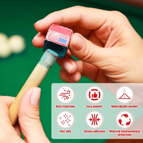 Billard Chalk, 12 Stück Snooker Chalk Billardkreide, Verringern Sie Fehler & Verbessern Sie die Präzision - Ideal für jeden Spieler, rutschfeste Pool Queue Kreide, für Home, Bars, Turniere, Spiele