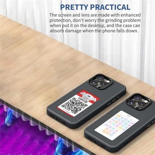 Image of TechTrendz Smart E-Ink Display Pattern NFC Case Customize Image Screen Display Photo in Mobile Phone Cover Compatible with iPhone 16 Pro Max - Golden