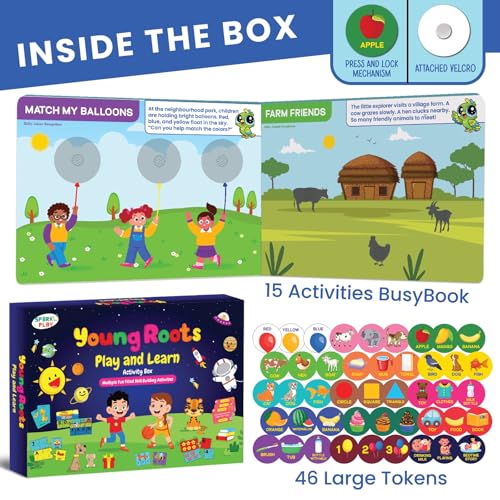 Image of SparkLPlay Flash Card & Busy Book Learning Activities for Kids Ages 1-3 | Gift for Boys & Girls | Learn - Colors, Animals, Shapes, Habitats, Daily Routine, & Life Skills