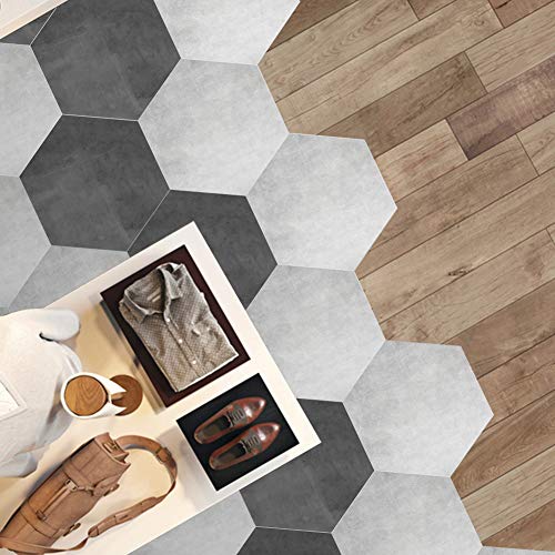 Pelar y Pegar Baldosas, Pegatinas para Azulejos, 10 Piezas, Impermeables, Antideslizantes, Pegatinas para Azulejos, Pegatinas Hexagonales Autoadhesivas para Azulejos de Cerámica,