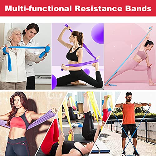 Image of Resistance Bands for Home Workout,Long Exercise Band for Physical Therapy | Non-Latex 59inch Elastic Fitness Bands for Yoga,Pilates,Gym,Travel, Home Exercise Equipment for Women,Men,Pregnant,Seniors