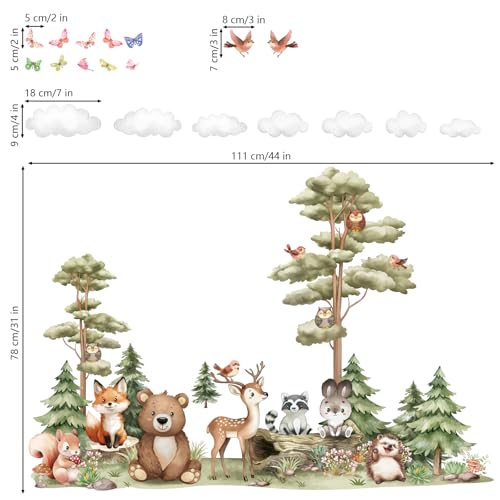 Pegatinas de pared animales bosque grandes Peelora miniatura 4