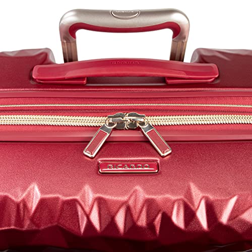 Ricardo Beverly Hills Indio Hardside Luggage, Durable, Spacious, Stylish, Compression Straps, Secondary Packing Compartment, Ruby, Large Check-In 28-Inch3