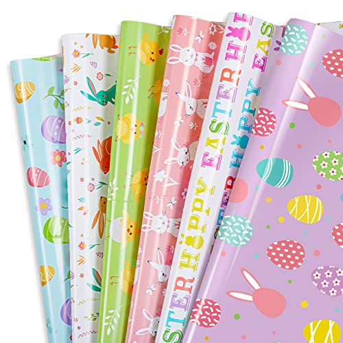 Papier cadeau de Pâques aquareille dessin animé pour cadeau de printemps
