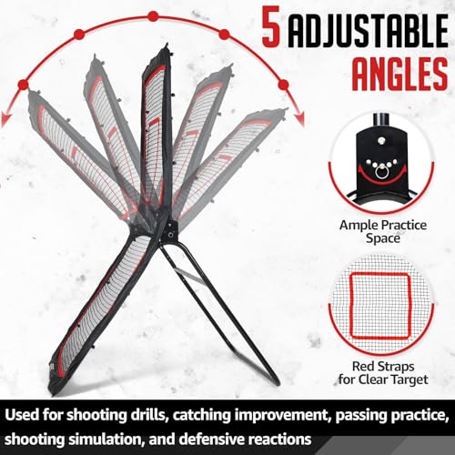 ZEALFEEL Lacrosse Rebounder, 4x7FT Volleyball Rebounder for Backyard with 5 Rebound Angles, Target Strip, Lacrosse Rebound Net Perfect for Lax Baseball Volleyball & Soccer Practice by ZEALFEEL - Image 6