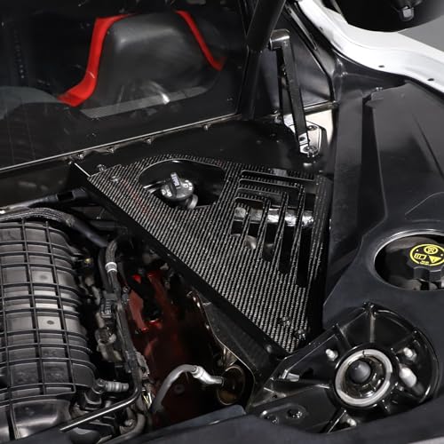 Image of TOYCIDFG Engine Bay Panel Cover, Left Right Splash Shield Oxidation Case Guard Compatible with C8 Corvette 2020-2024 Auto Aluminium Interior Body Part Accessories (Carbon Fiber - Bright Surface)