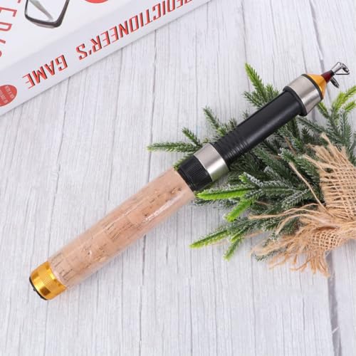 صنارة صيد تلسكوبية جيبية من أزوني، بطول 25.6 بوصة، عمود صيد كربوني صغير فائق الخفة لصيد الجليد بمقبض فليني، عمود صيد قابل للطي للسفر لصيد المياه المالحة، هدايا للرجل