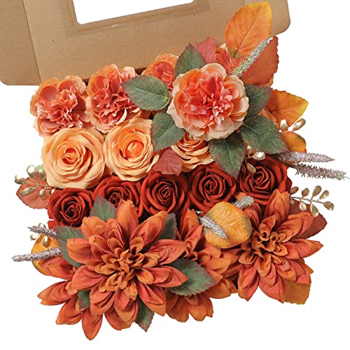 Yyhuawu Artificial Flowers Combo Box Set Gradient Color Flower Leaf With Stems For Diy Wedding Bouquets Centerpieces Baby Shower Party Home Decorations #TOP3